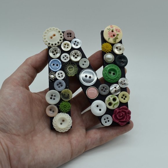 Hand Crafted Other - Hand crafted Purple Letter N Button Magnet